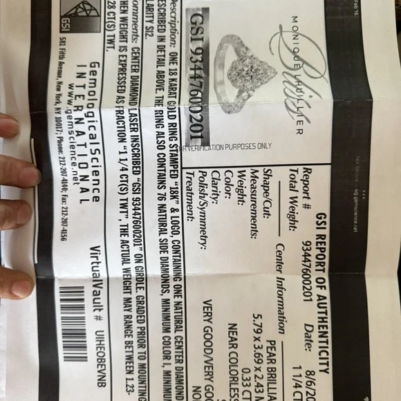 Monique Lhuillier Diamond Engagement Ring - Picture 3 of 5